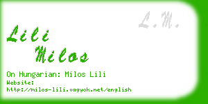 lili milos business card